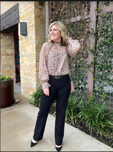 Load image into Gallery viewer, Mocha High Neck Leopard Print Blouse