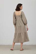 Load image into Gallery viewer, Burnt Sage Tiered Midi Dress