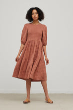 Load image into Gallery viewer, Autumn Rose Smocked Gingham Dress