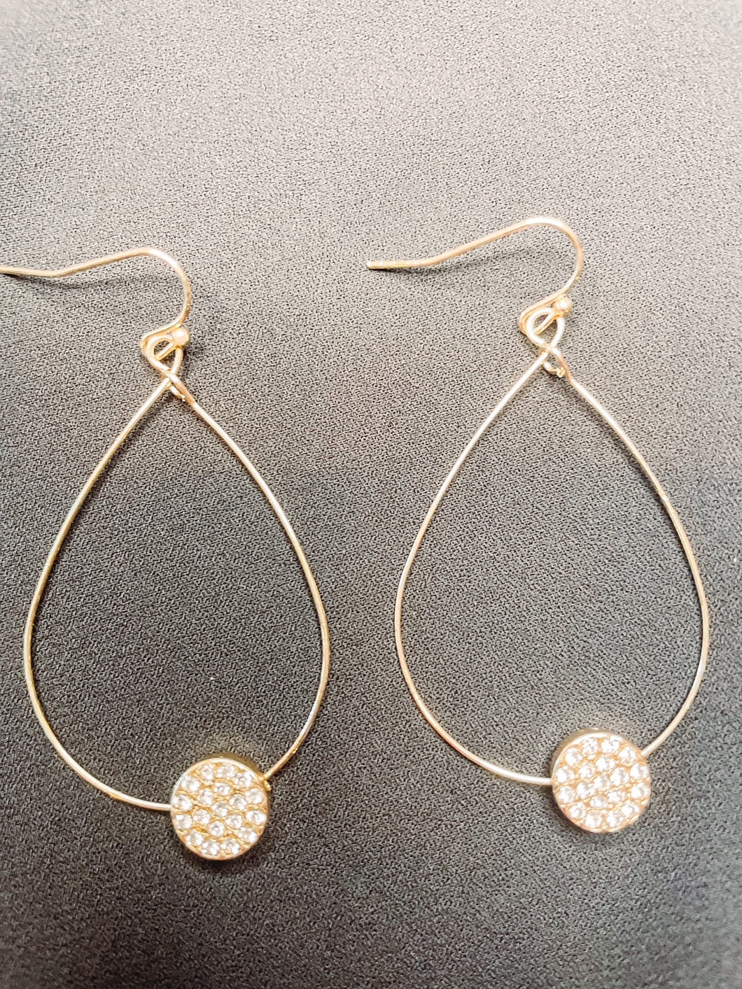 Teardrop Earrings with Rhinestone Accents