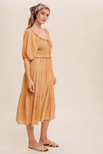 Load image into Gallery viewer, Bit-O-Honey Tiered Midi Dress
