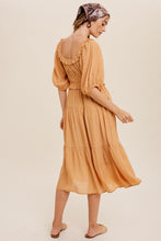 Load image into Gallery viewer, Bit-O-Honey Tiered Midi Dress
