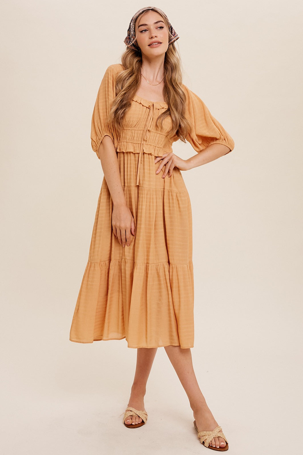 Bit-O-Honey Tiered Midi Dress