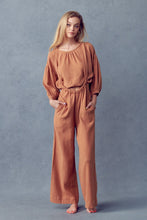 Load image into Gallery viewer, Pumpkin Spice Wide Leg Pant Set with Cropped Top
