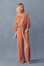 Load image into Gallery viewer, Pumpkin Spice Wide Leg Pant Set with Cropped Top
