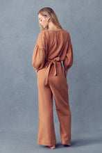 Load image into Gallery viewer, Pumpkin Spice Wide Leg Pant Set with Cropped Top
