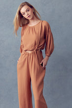 Load image into Gallery viewer, Pumpkin Spice Wide Leg Pant Set with Cropped Top
