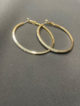 Load image into Gallery viewer, Rhinestone and Gold Hoop Earrings
