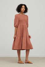 Load image into Gallery viewer, Autumn Rose Smocked Gingham Dress
